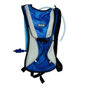 Hydration BackPack. Drinking Water Blue & Gray Backpack.